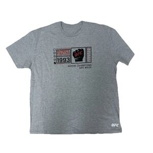 NWT UFC T-Shirt Adult XL Gray Graphic Tee Cotton Official Licensed Item Fights